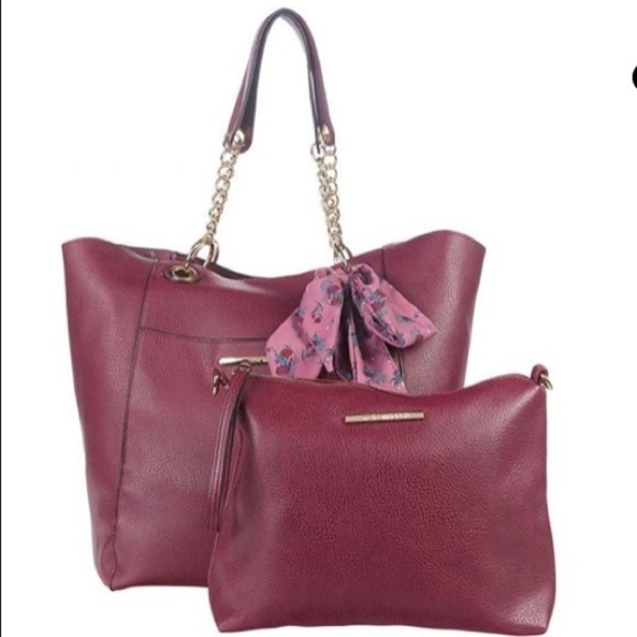 Steve Madden Handbags | NWT/ Bwilde Flat Tote Wine – Womens - Picture 1 of 4